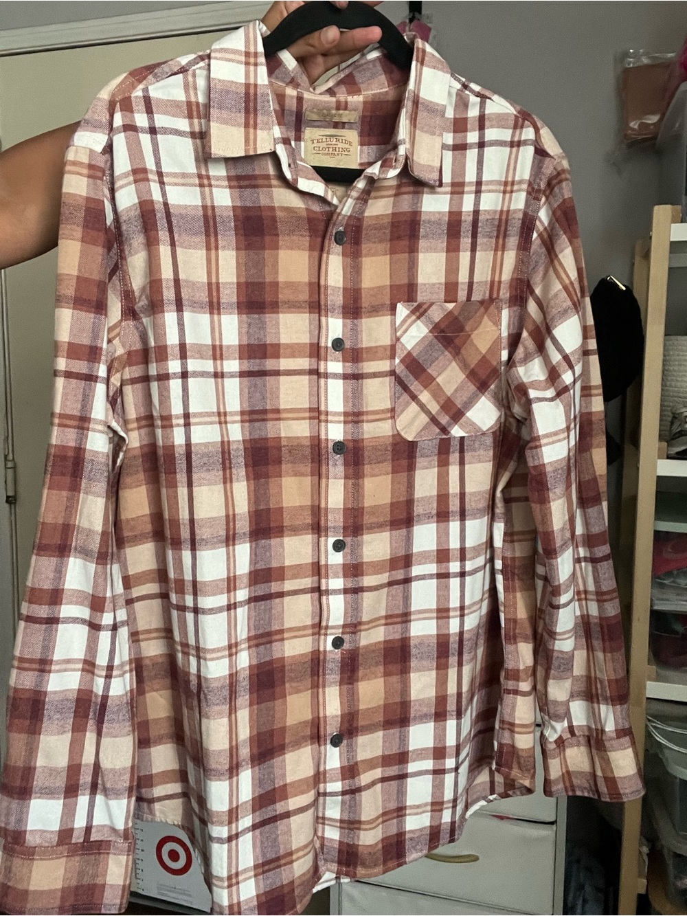 Brown Plaid Flannel Button Down Shirt